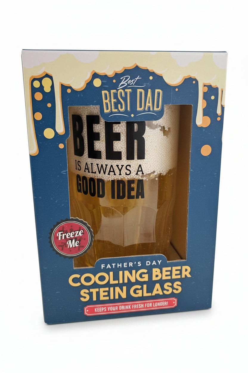 Father's Day Cooling Beer Stein Glass