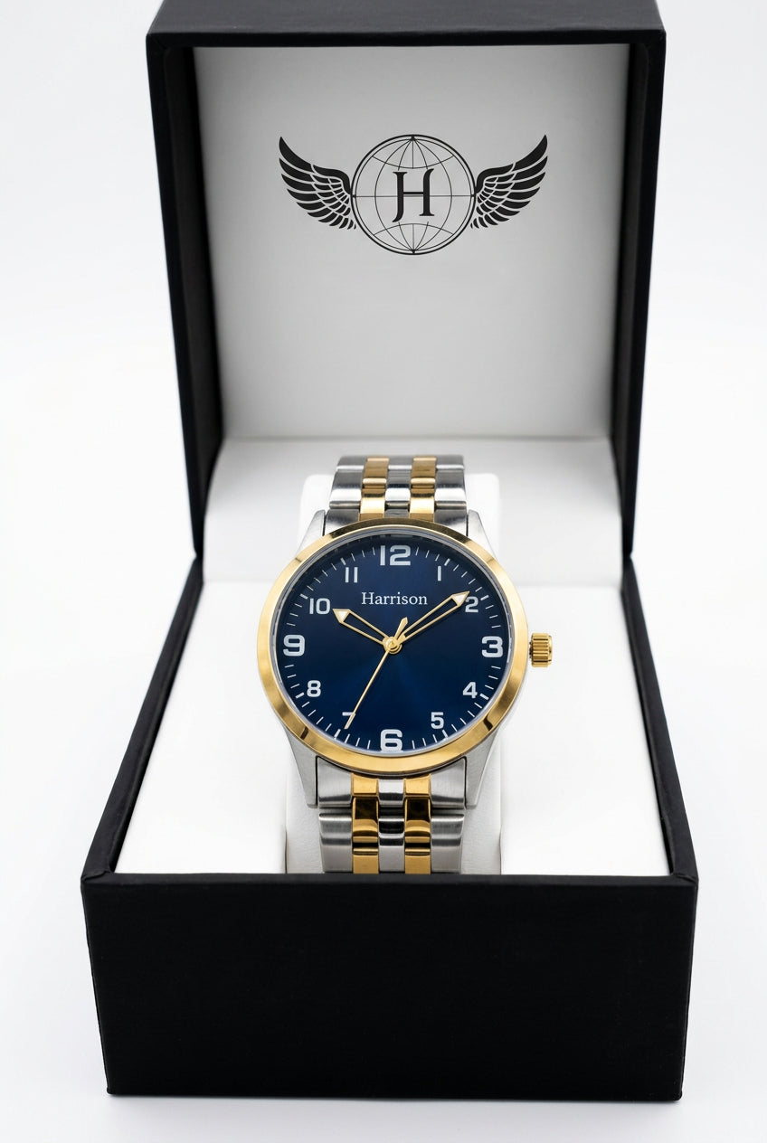 Mens Two Tone Watch Goldplated & Silverplated
