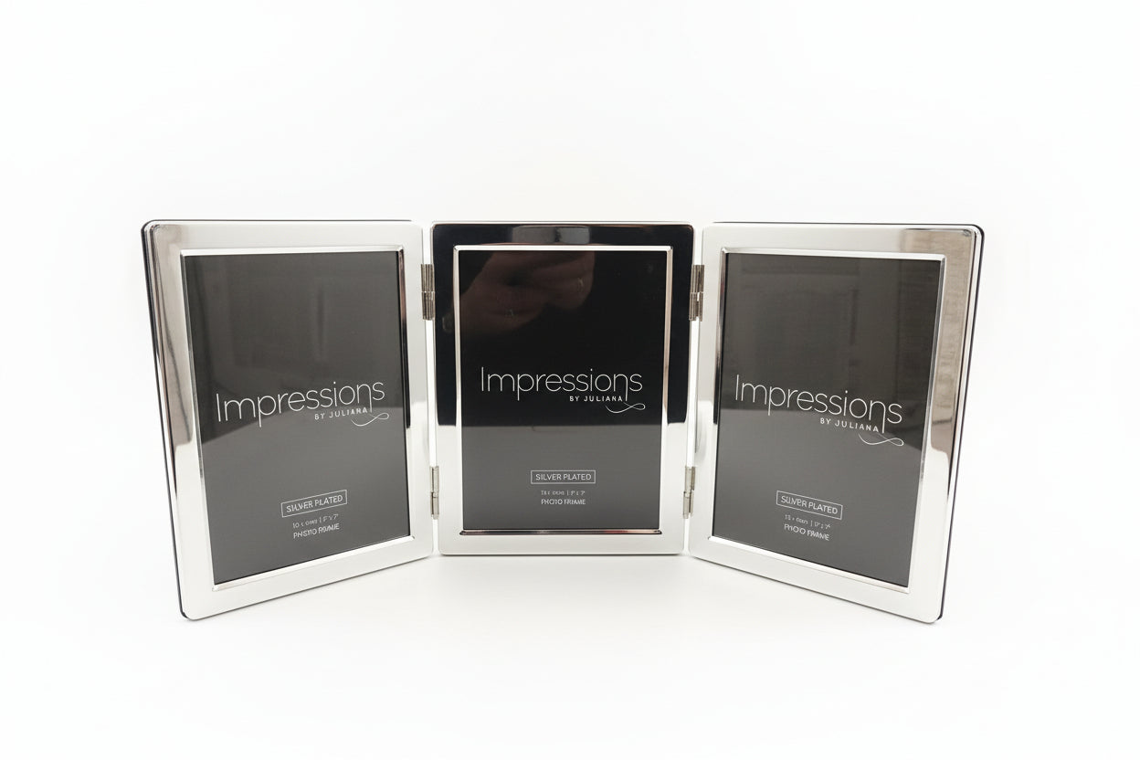 Impressions Silverplated Triple 5 x 7 Flat Edge Frame
