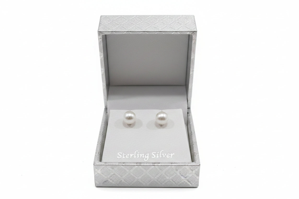 6mm sterling Silver pearl earrings