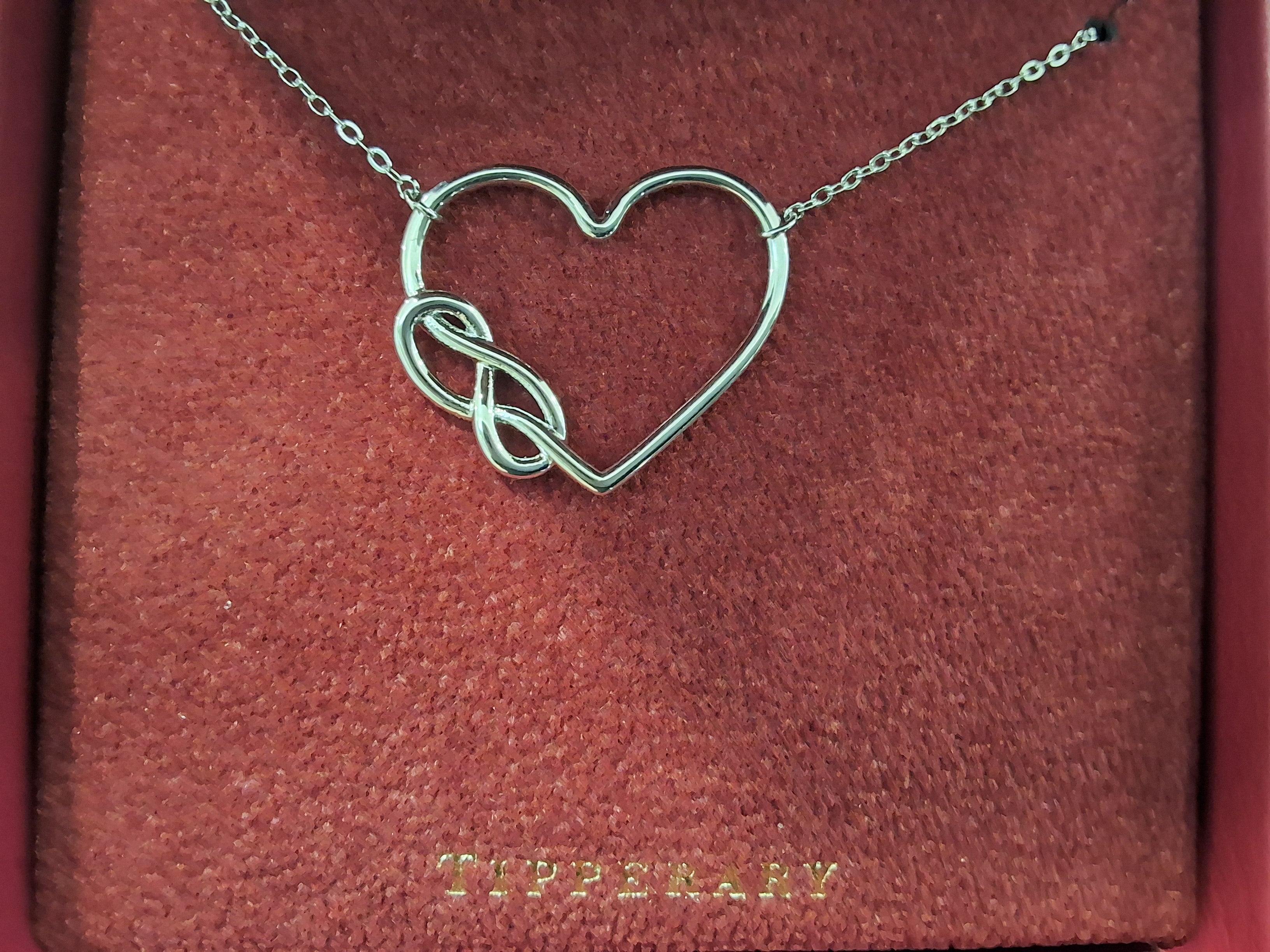 Silverplated Heart with Love Knot