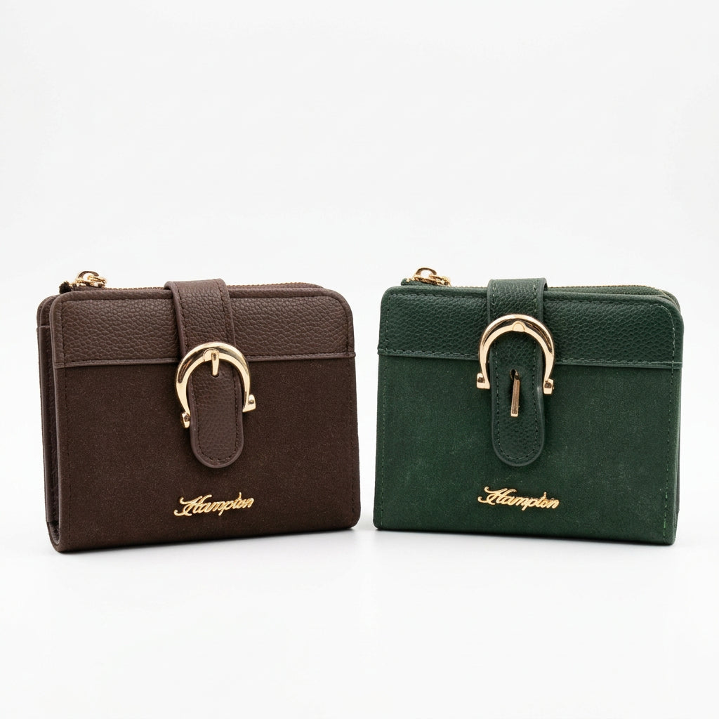 Blossom 11cm S/Button Purse Green or Brown or Black