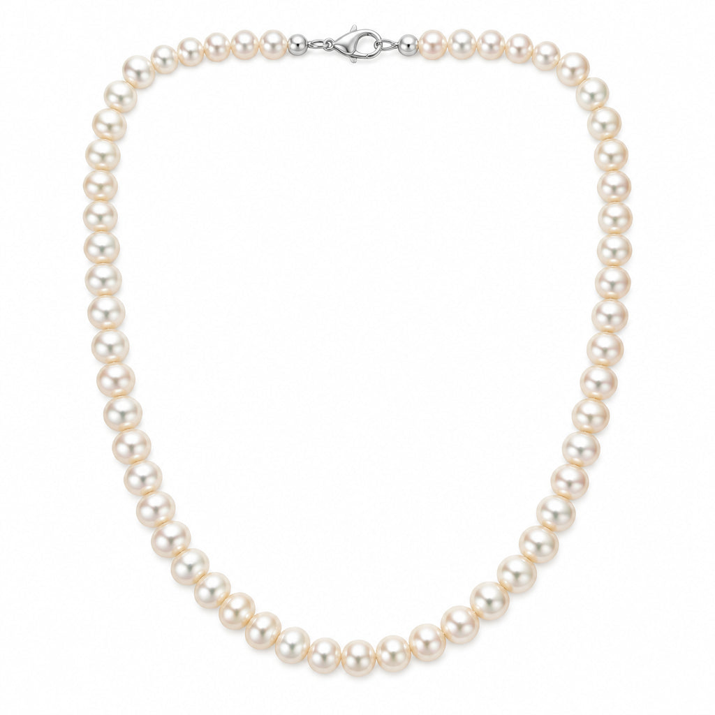 Sterling Silver A Potato 5/5.5mm Fresh Water Pearl Necklace
