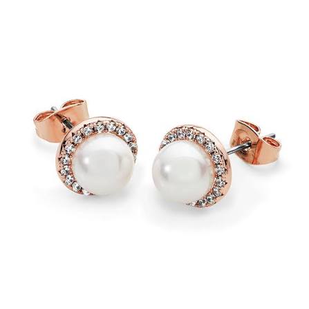 Tipperary Crystal Pearl Cubic Zirconia Circular Earrings