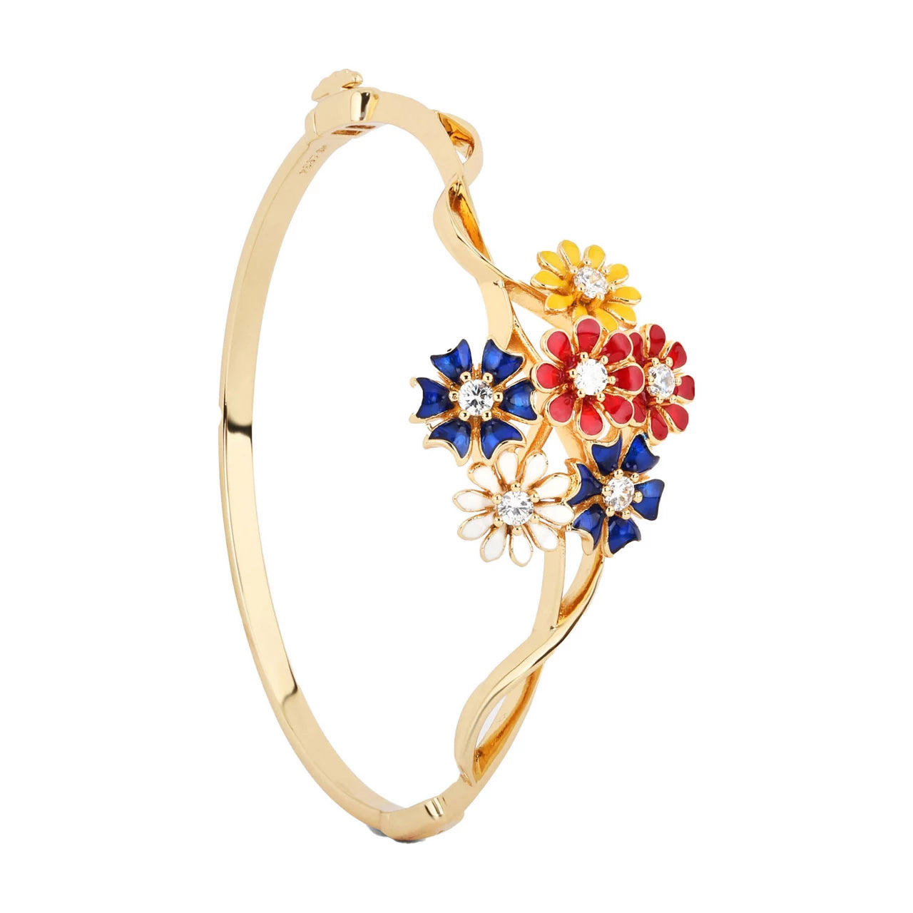 Newbridge Gold Plated Floral Cluster Bangle