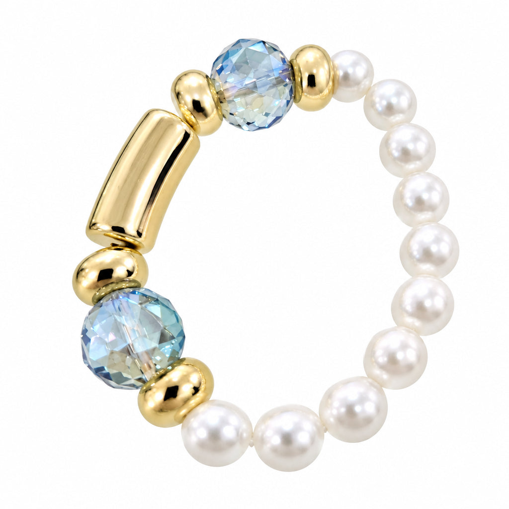 Pearl Gold And Coloured Bead Bracelet