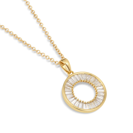 Newbridge Gold Plated Baguette Stone Pendant