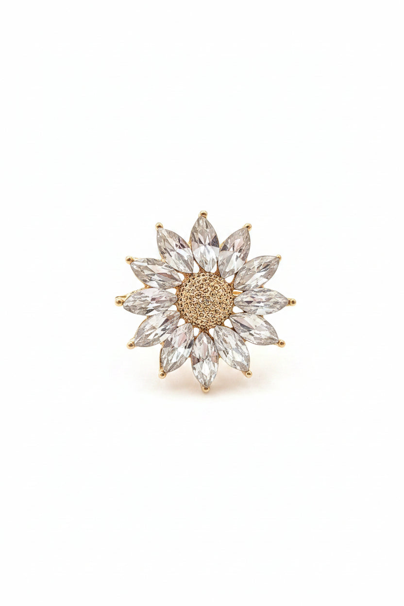 Gold & Crystal Brooch