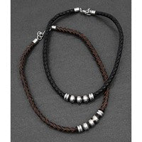 Equilibrium For Men Brown Leather Necklace