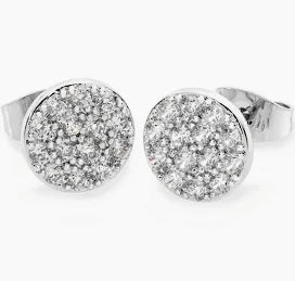 Tipperay Crystal Concave Pave Moon Earrings Silver