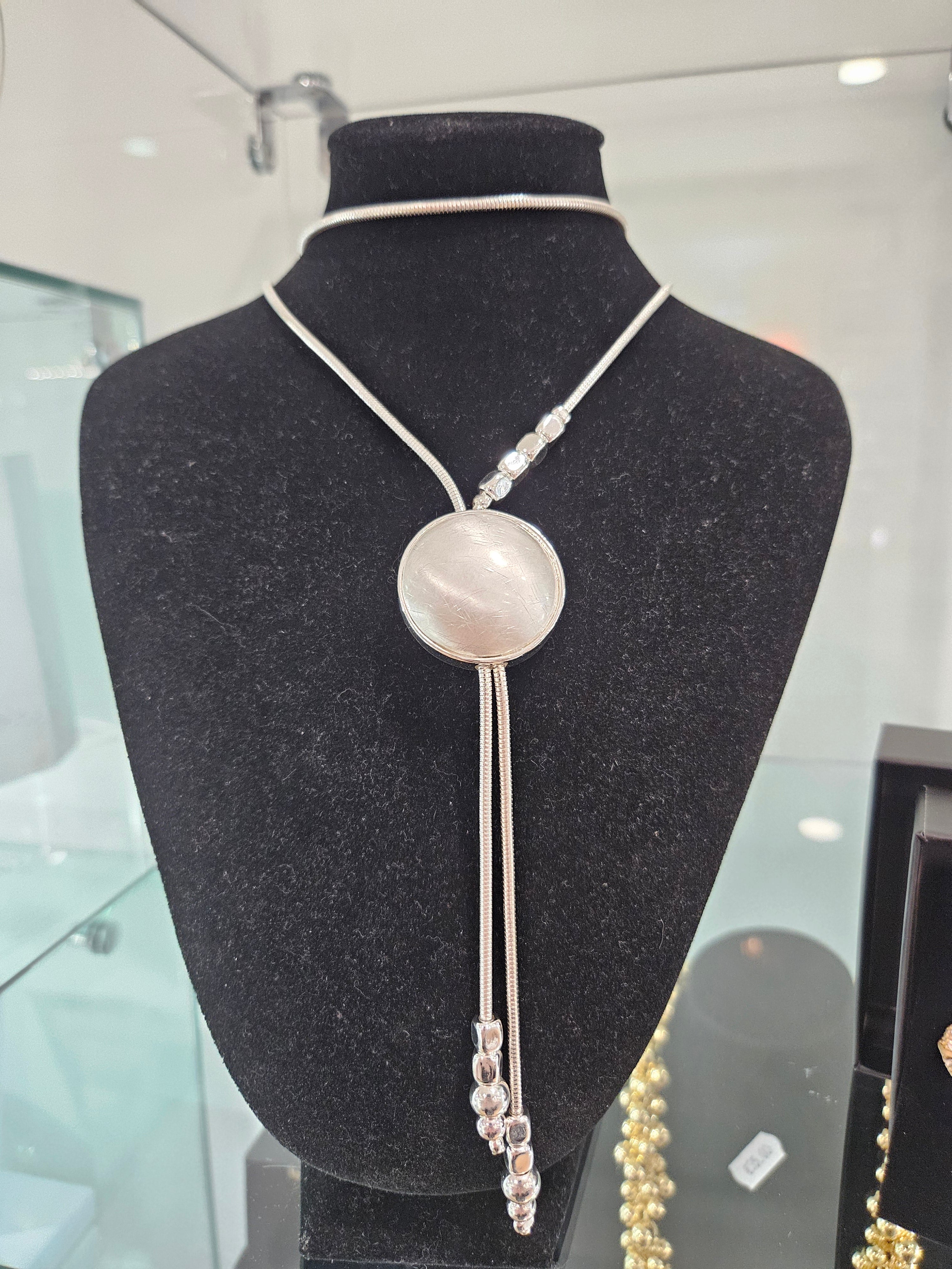 Long Silver Plated Necklace