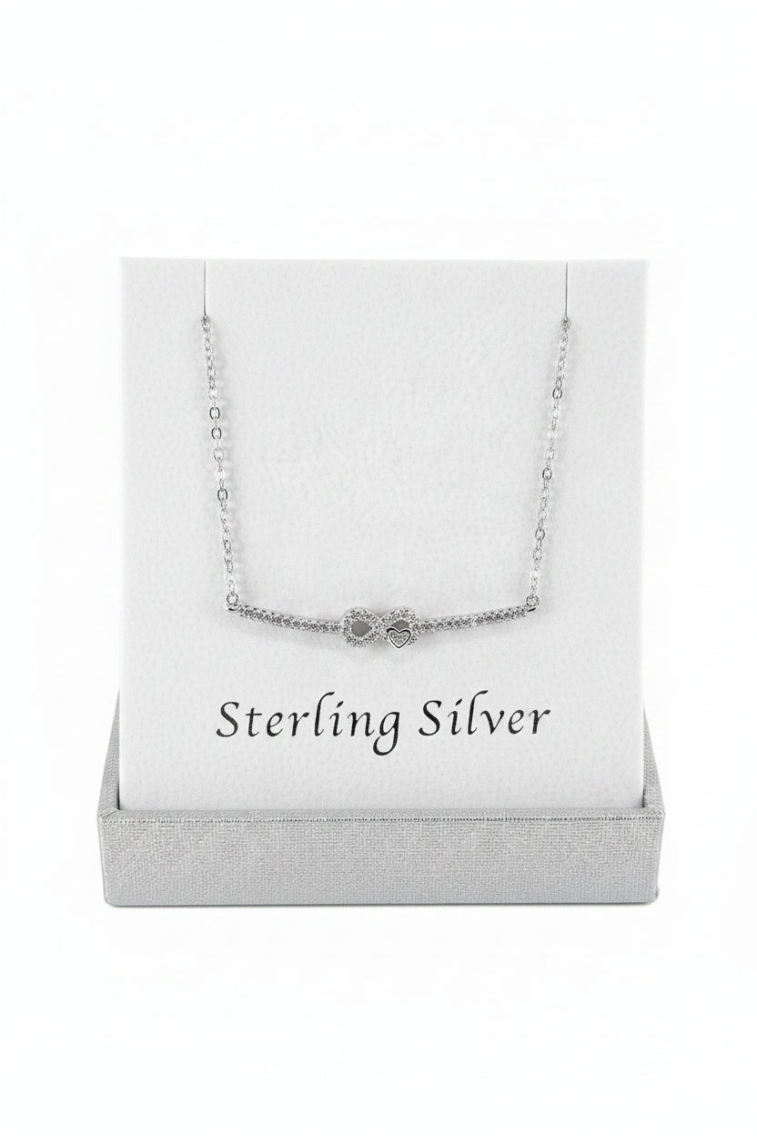 Sterling Silver infinity / bar necklace