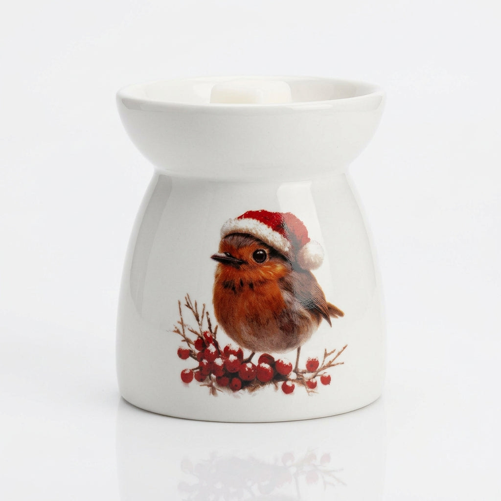 Festive robin wax / oil melter 11cm