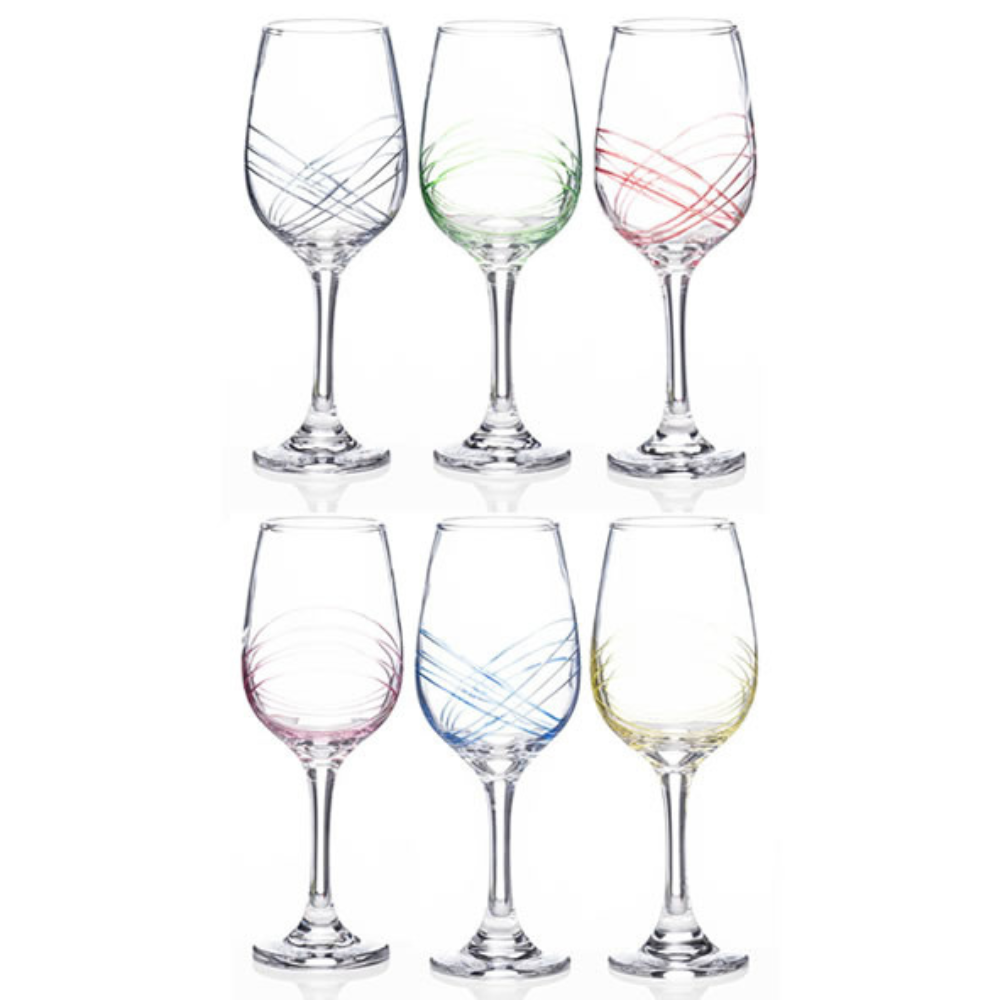 Newgrange Swirl Party Wines Glasses x6