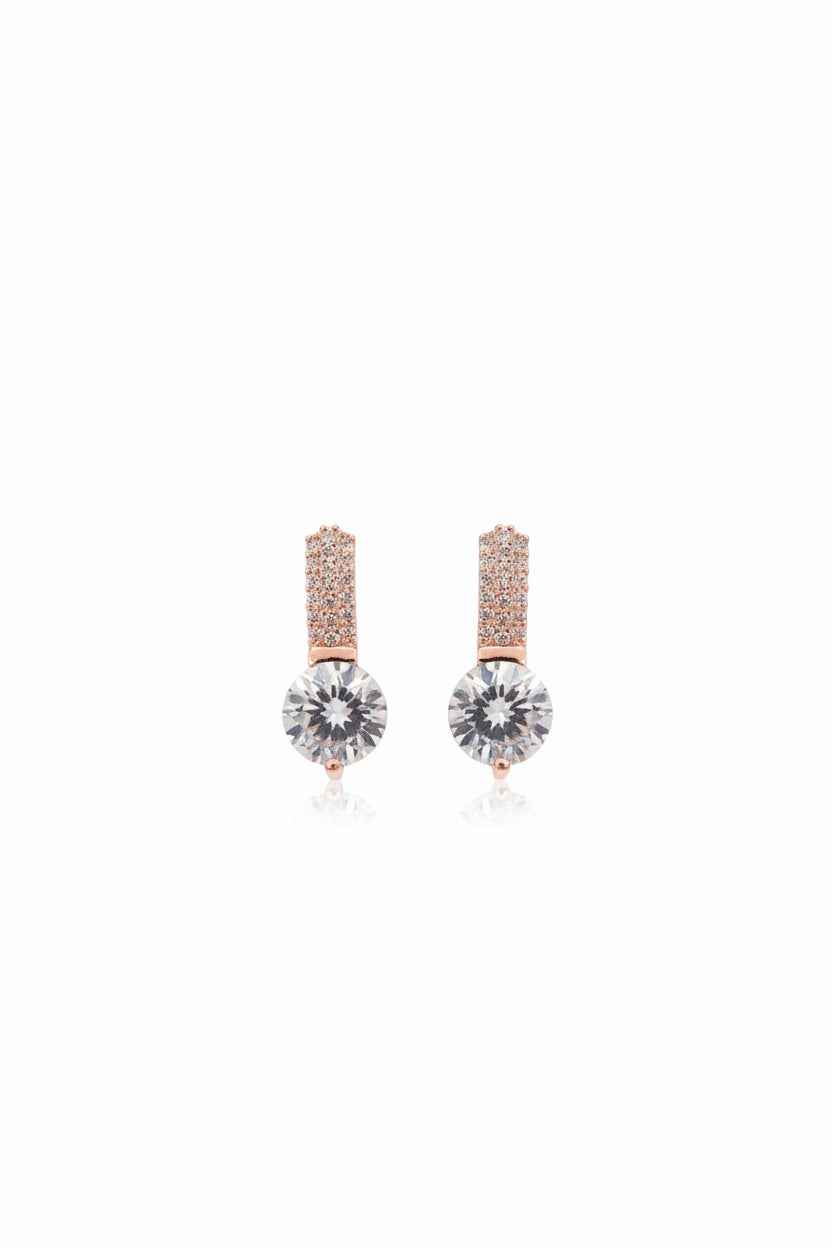 Rosegold Plated Dimante Small Drop Earring