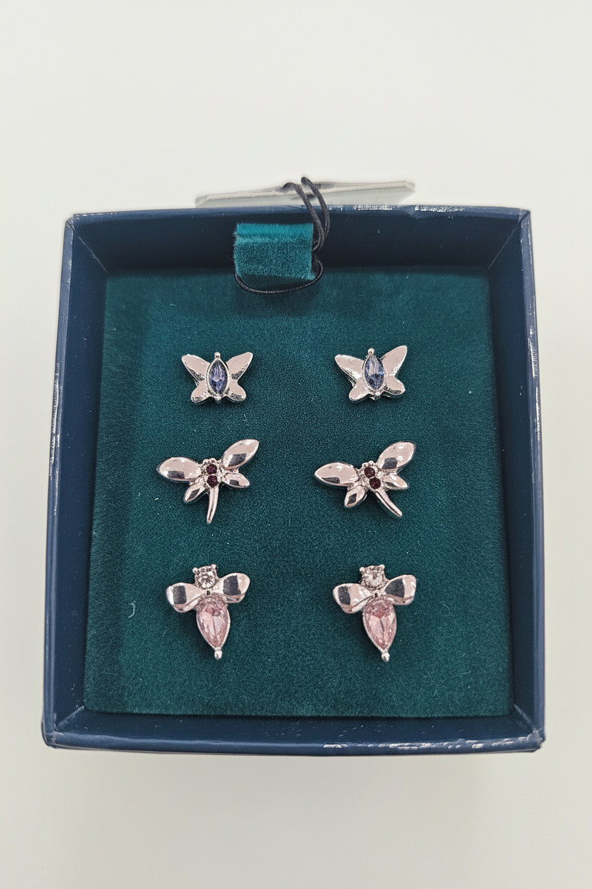 Butterfly & firefly set of 3 earings