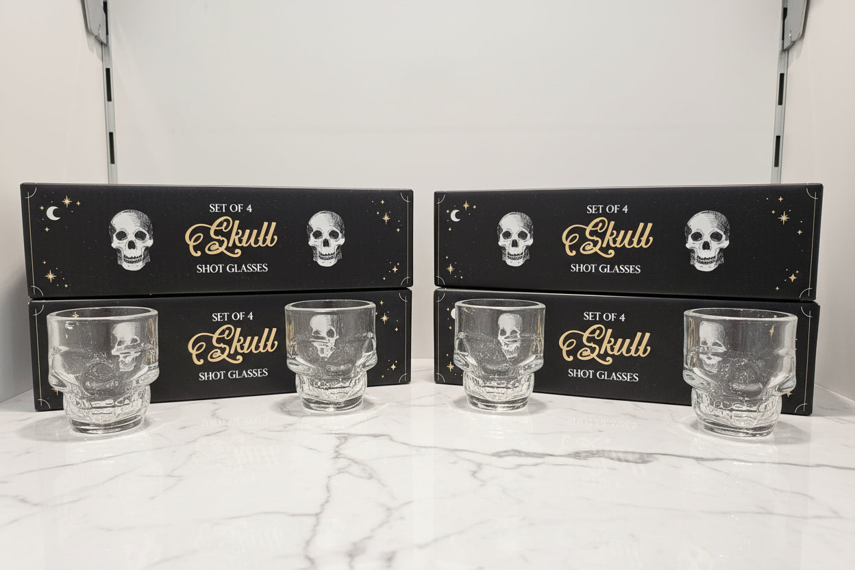 Set of 4 Skull Shot Glasses