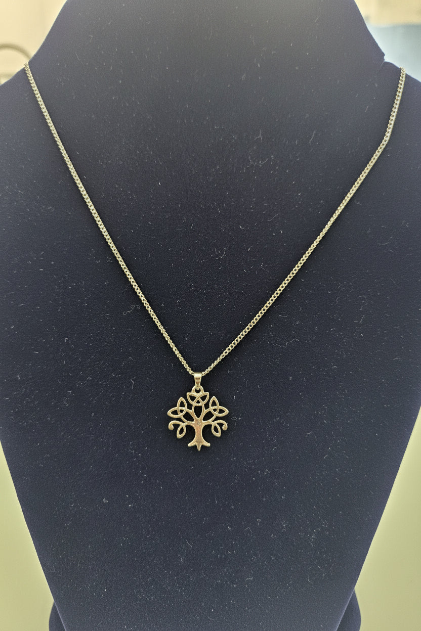 Silverplated tree of life pendant