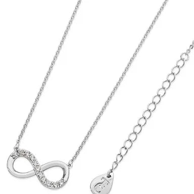 Tipperary Part Stone Set Infinity Pendant Silver