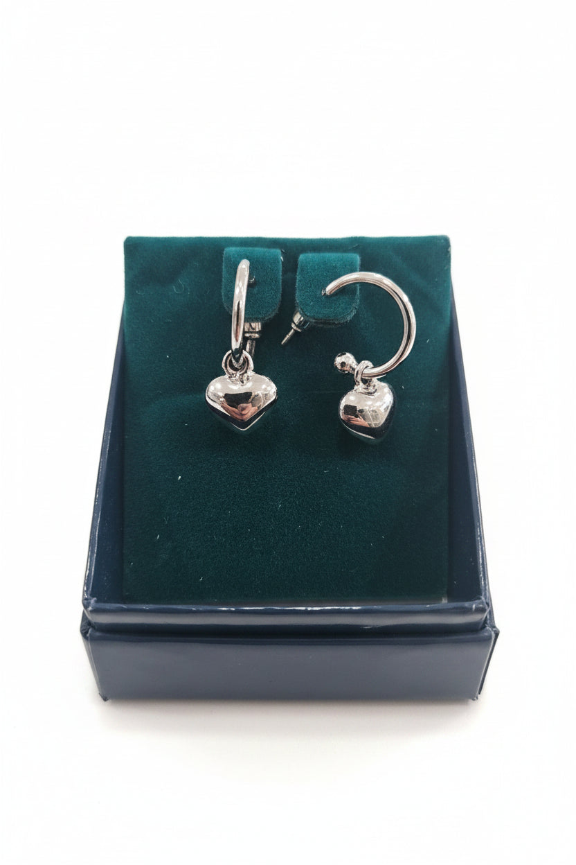 Silverplated heart hoop earrings