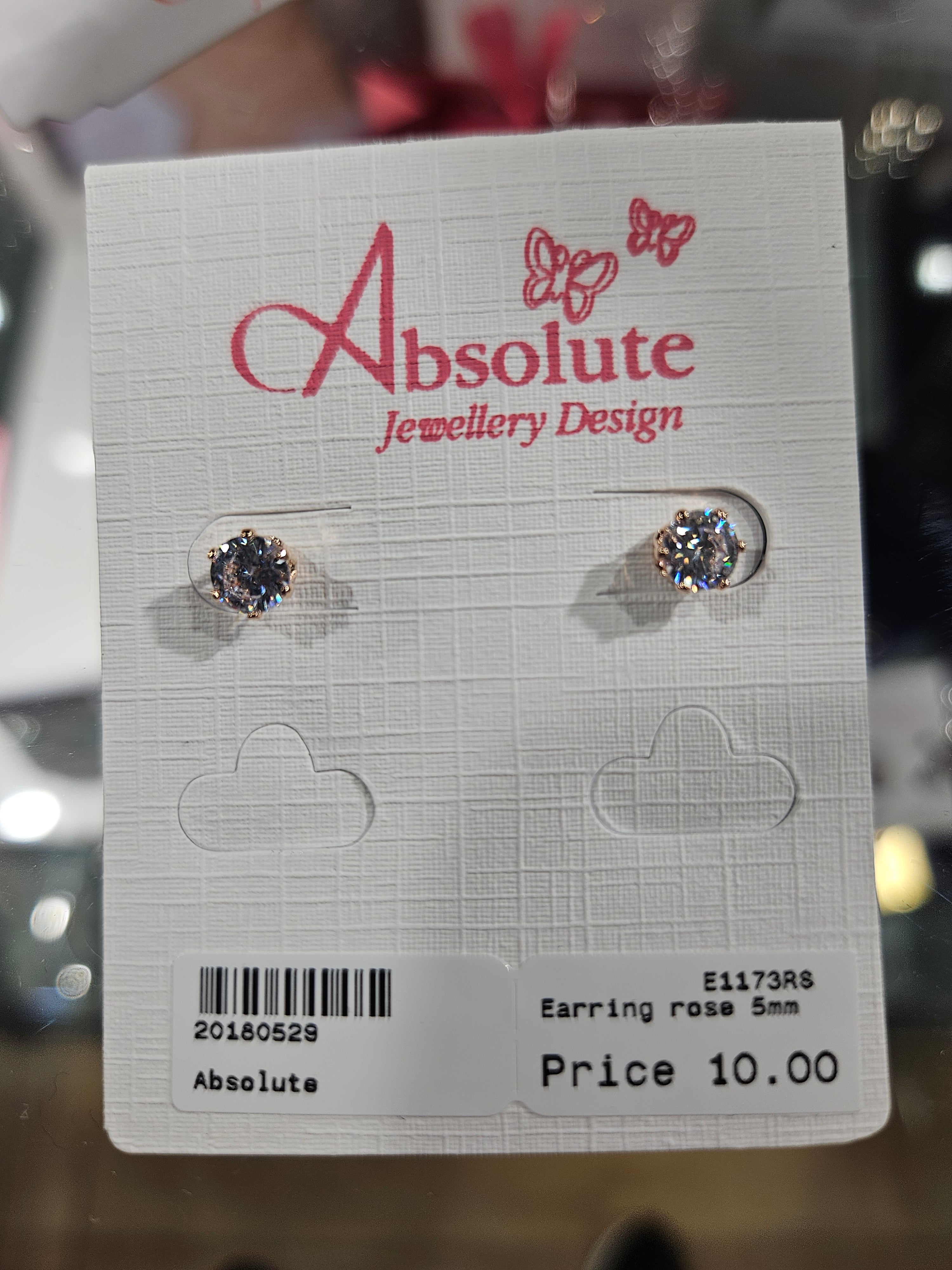 Absolute Rosegold Plated Clear Stone Earring