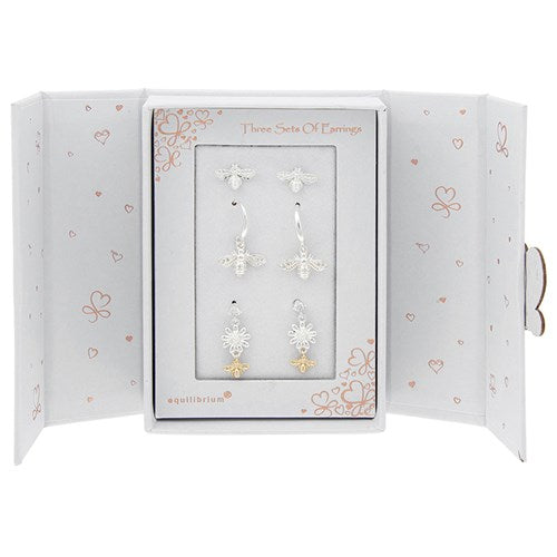Equilibrium 3 Earring Gift Set Bumble Bee
