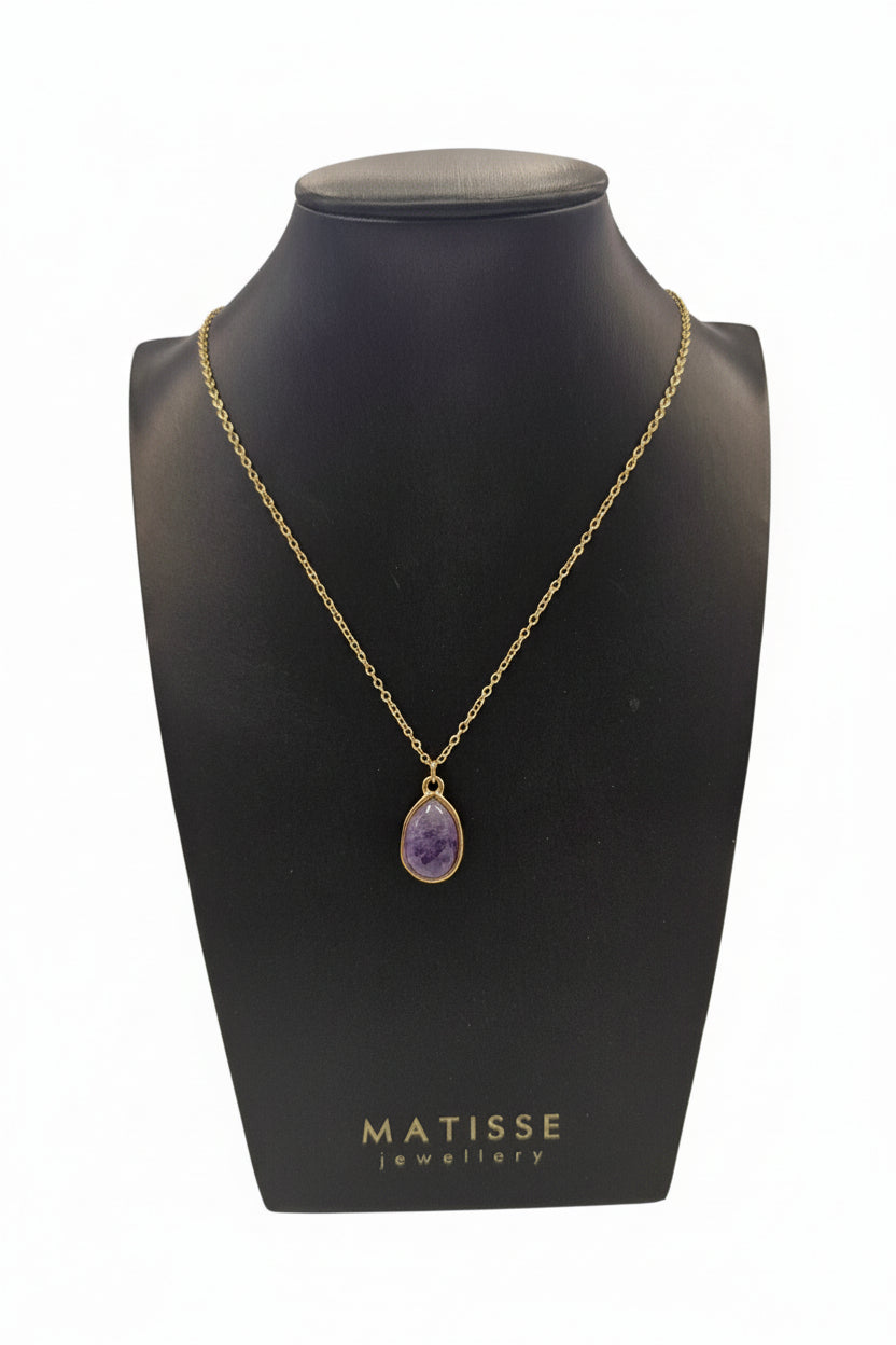 Goldplated Necklace with Amethyst Stone