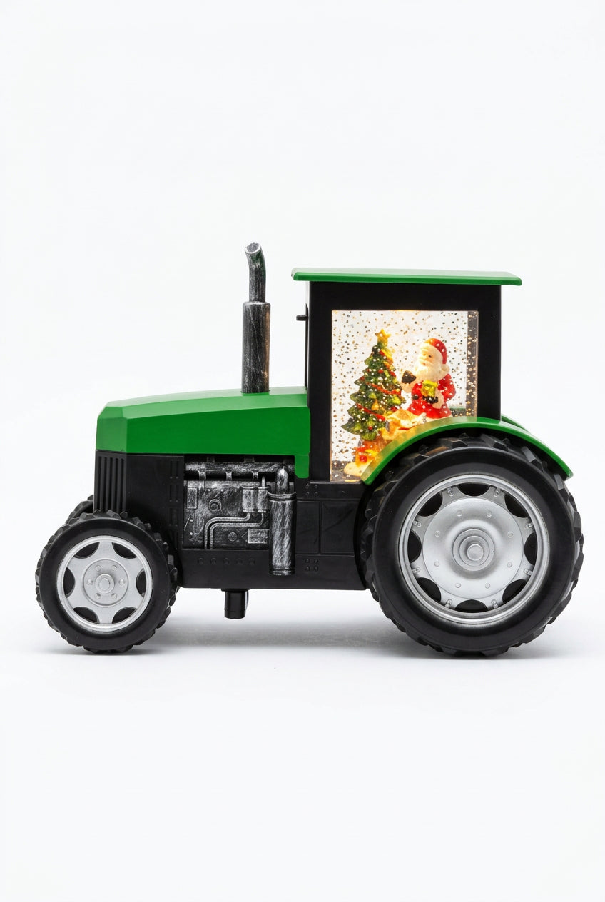 Tractor Snow Globe Green