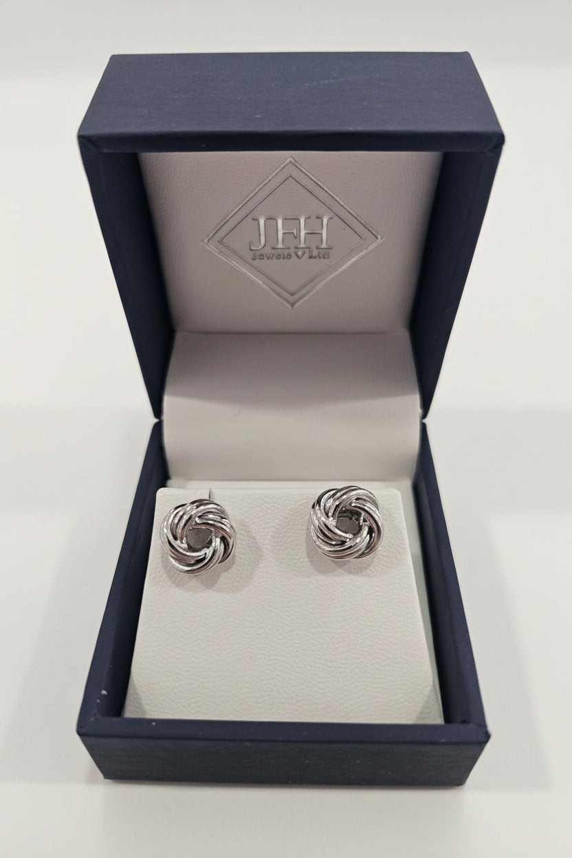Sterling Silver Medium Knot Stud Earrings
