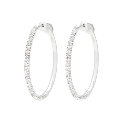 Medium Size Crystal Encruted Hoops