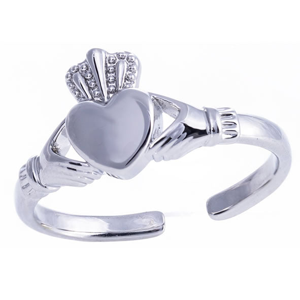 Silver Claddagh Adjustable Ring
