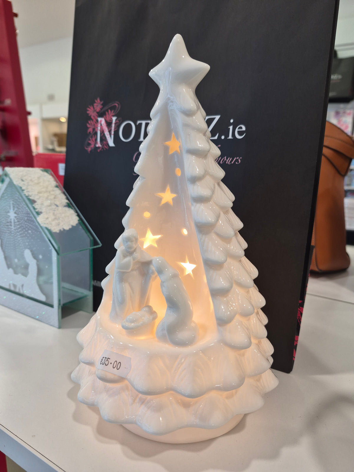 White Christmas Porcelain Tree Nativity