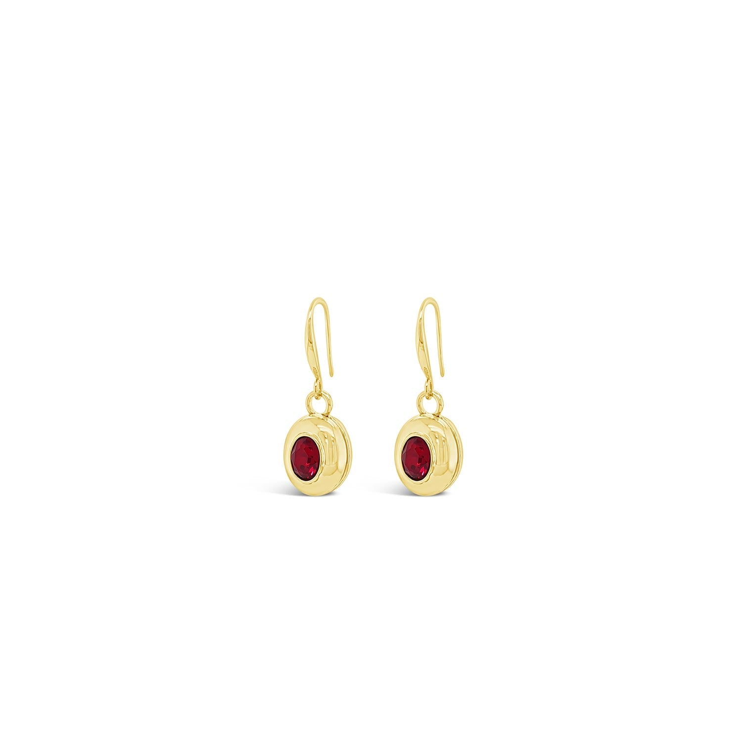 Gold Ruby Drop Earrings