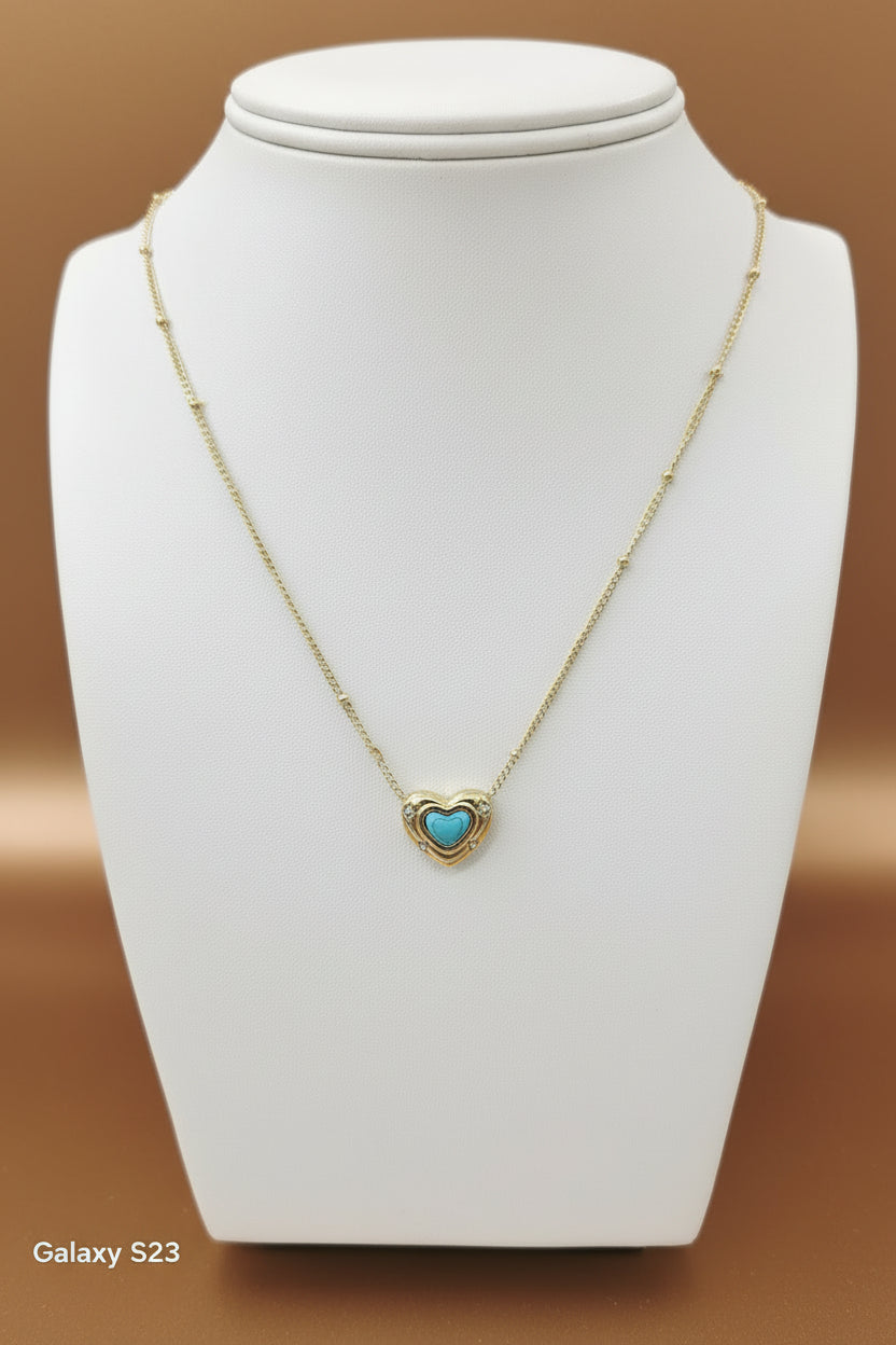 Goldplated Necklace with Turquoise Stone