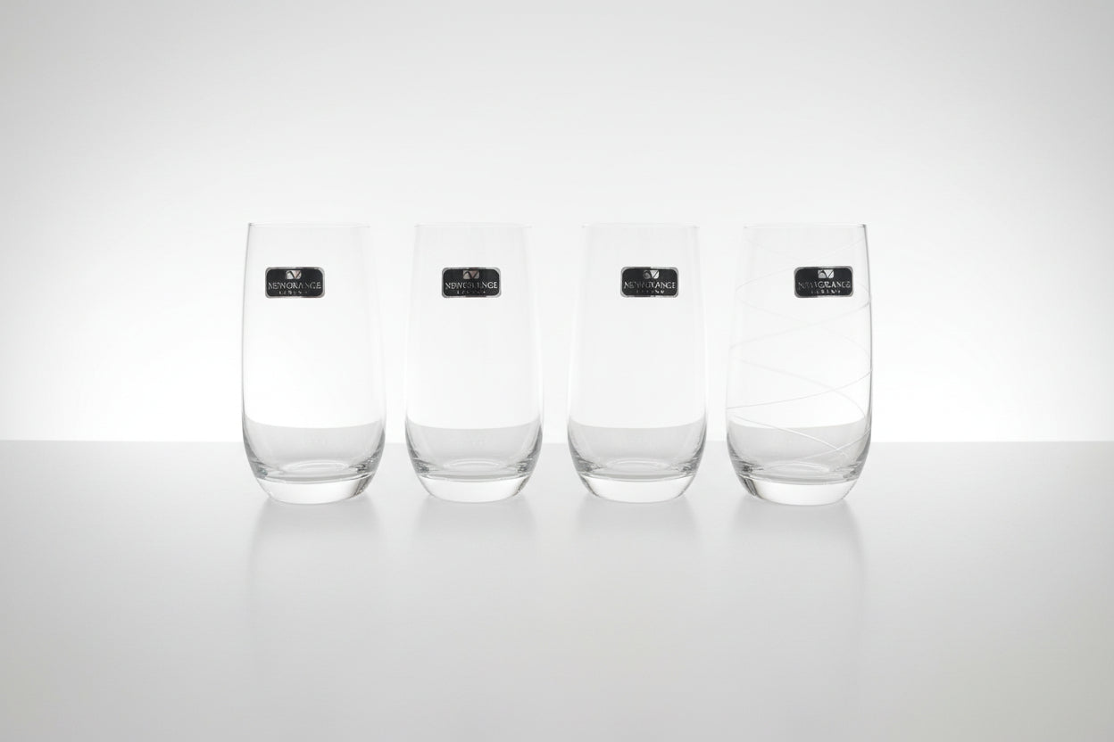 Clear cut hi ball glass seat of 4
