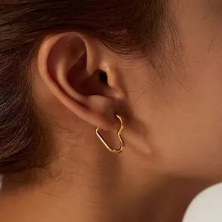 Heart Hoop Style Earring 18k Plated Gold