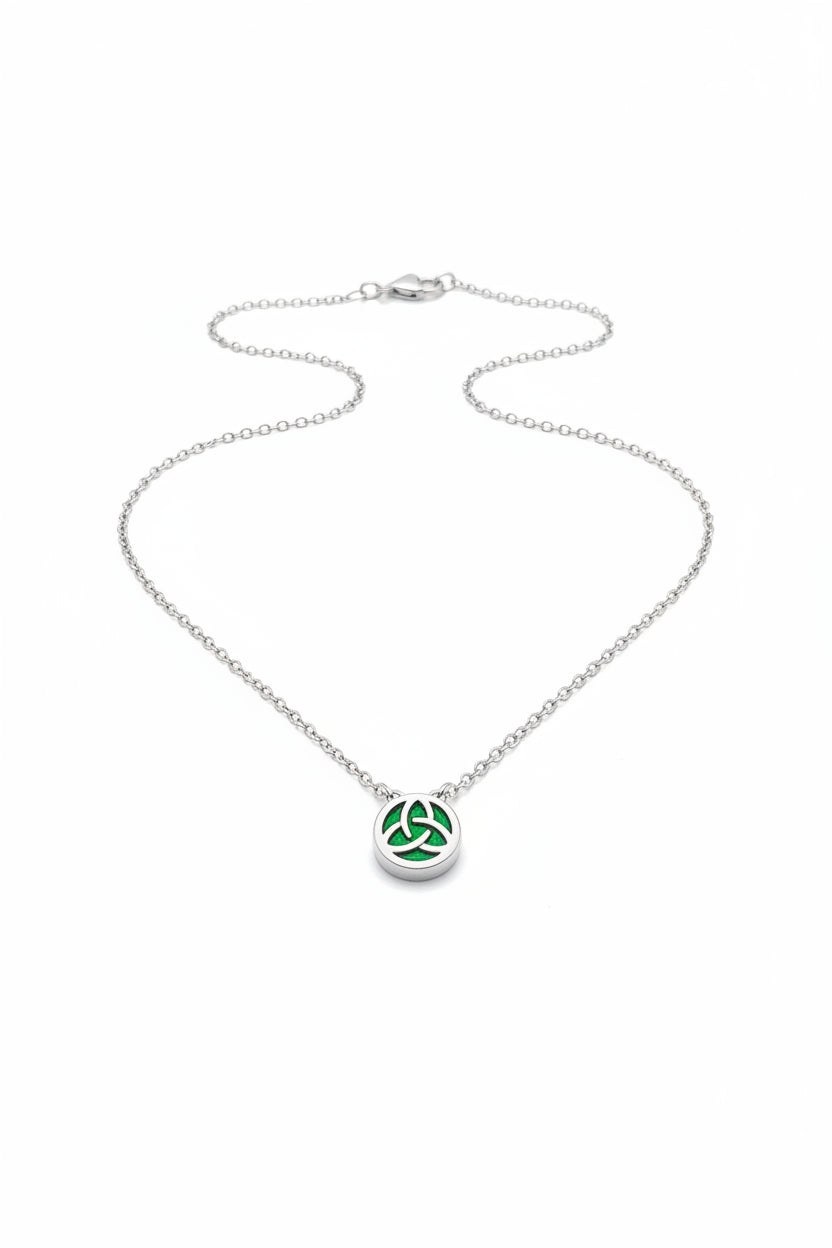 Sterling Silver trinity Emerald pendant