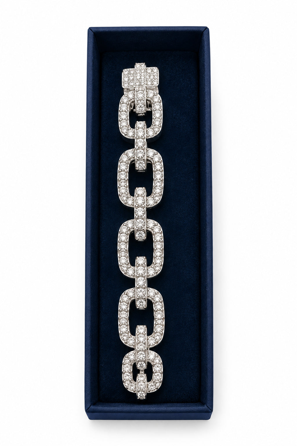 Link Bracelet with clear stones