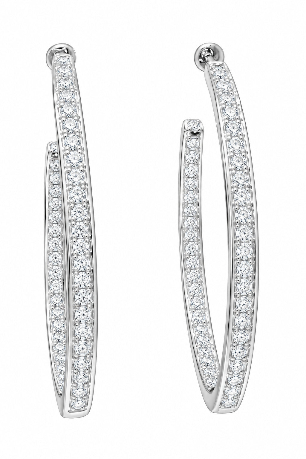 Sterling Silver Hoop Earring with Cubic Zirconia