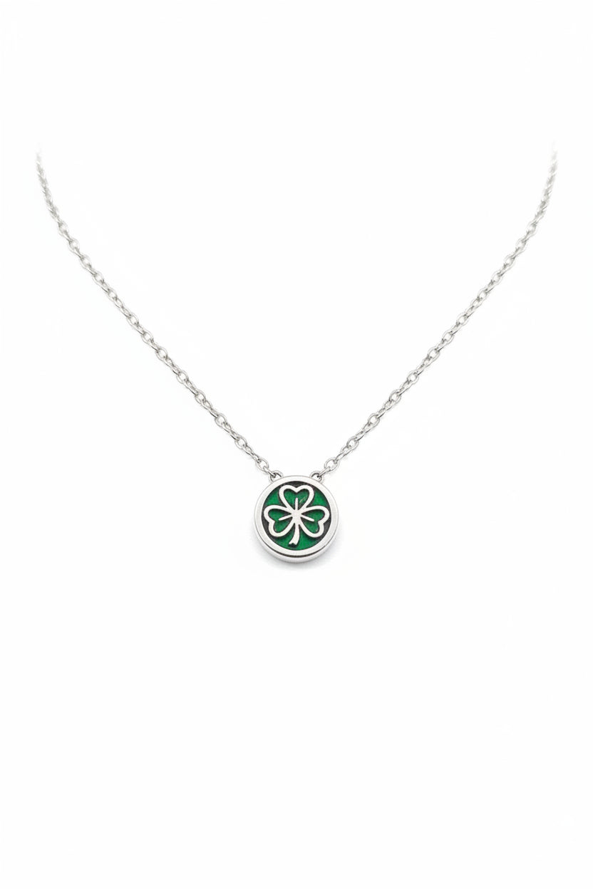 Sterling Silver emerald & shamrock pendant