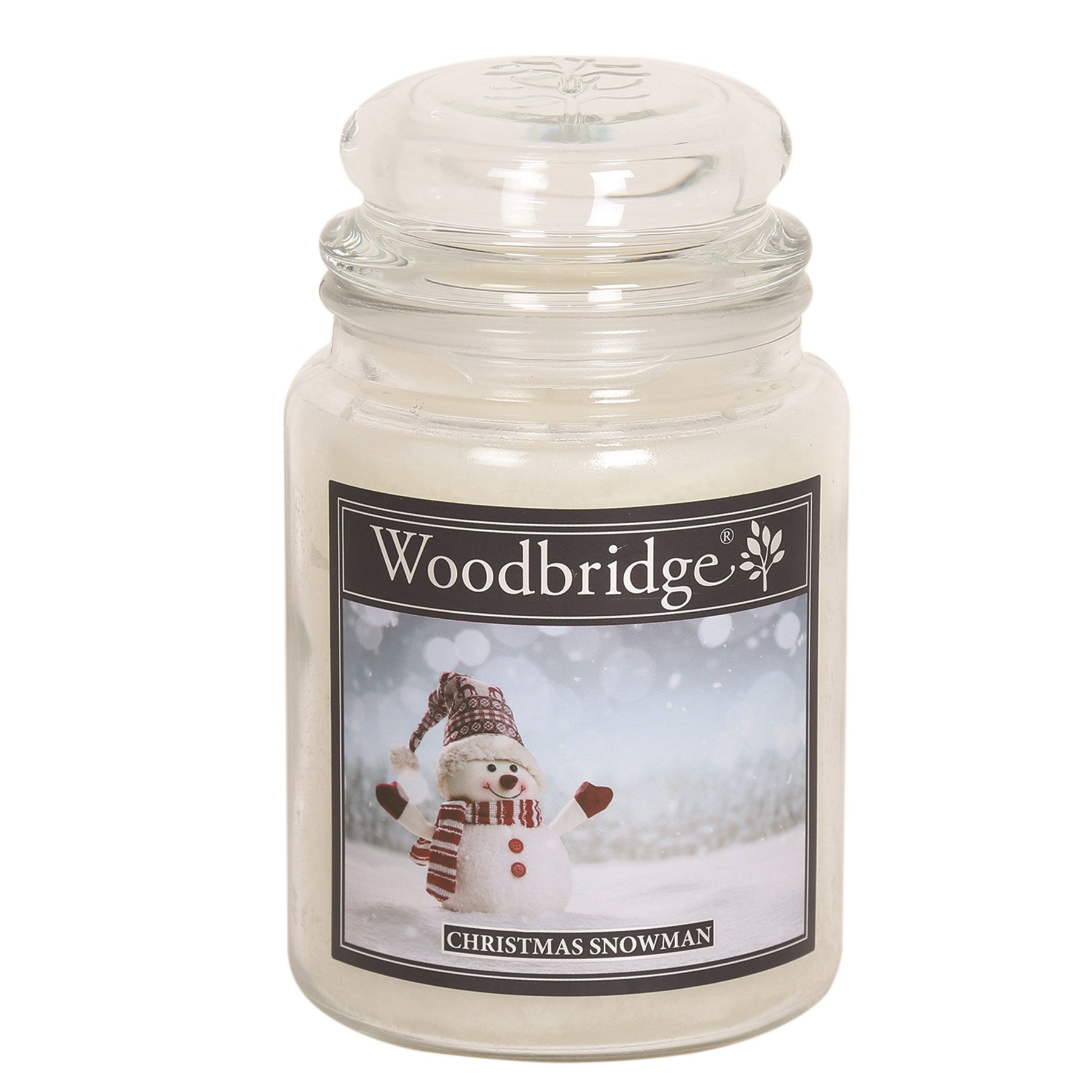 Christmas snowman Woodbridge large candle