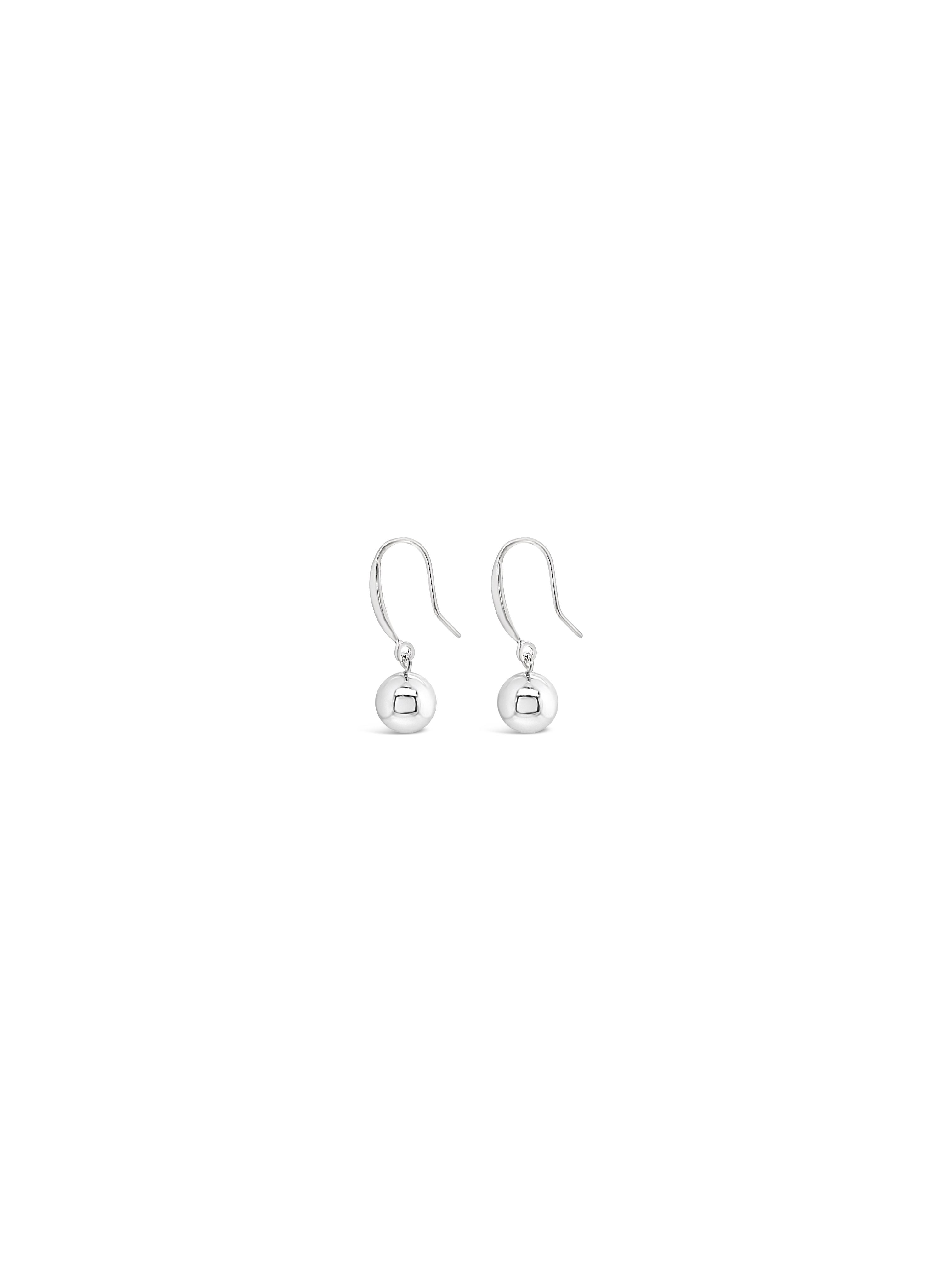 Silver hook & ball earrings