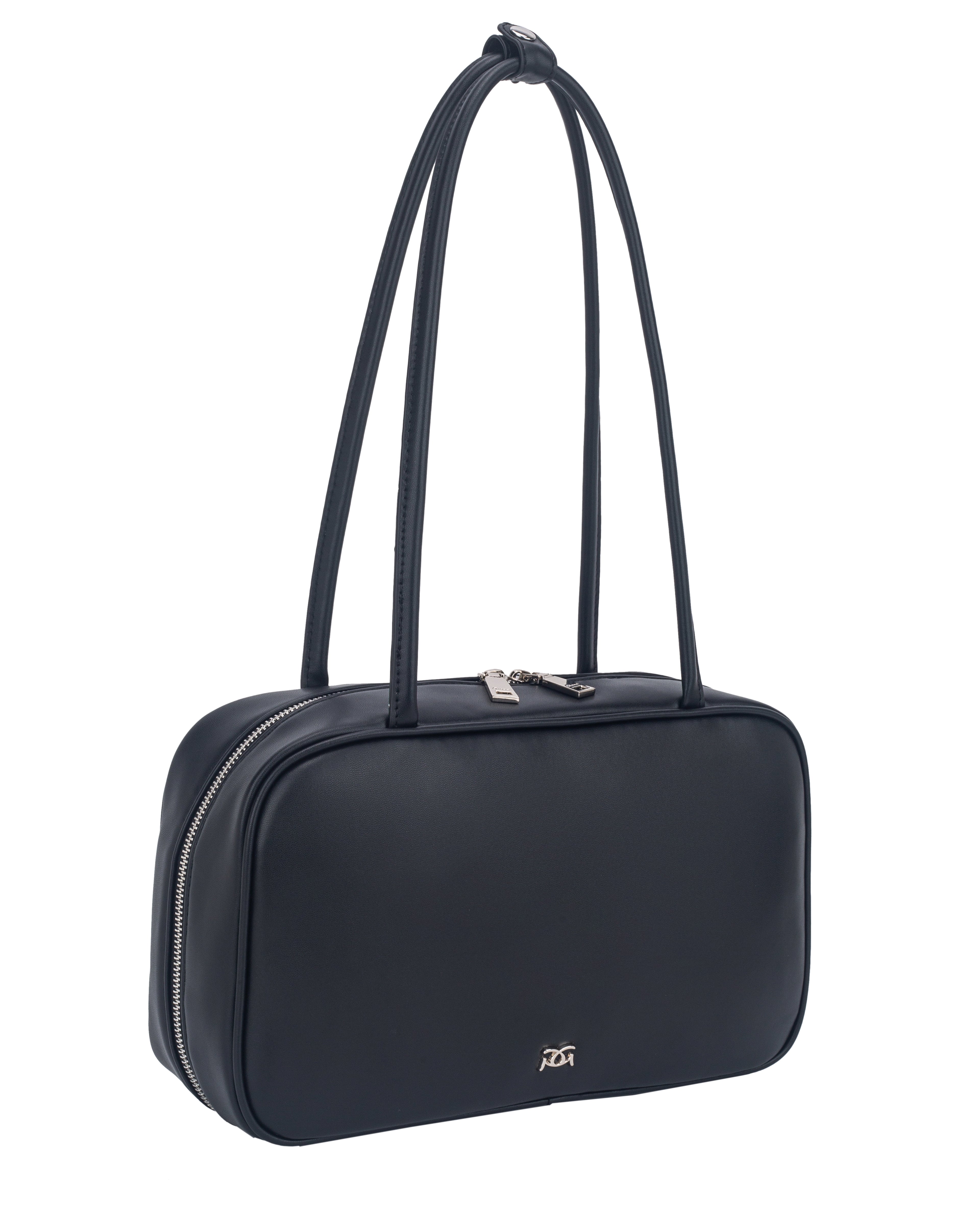 Amelie Bowling Bag Black/Tan/Cherry Red