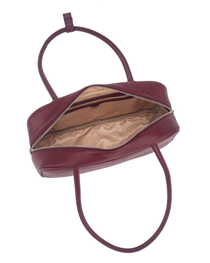 Amelie Bowling Bag Black/Tan/Cherry Red