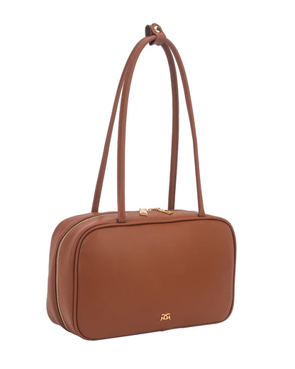 Amelie Bowling Bag Black/Tan/Cherry Red