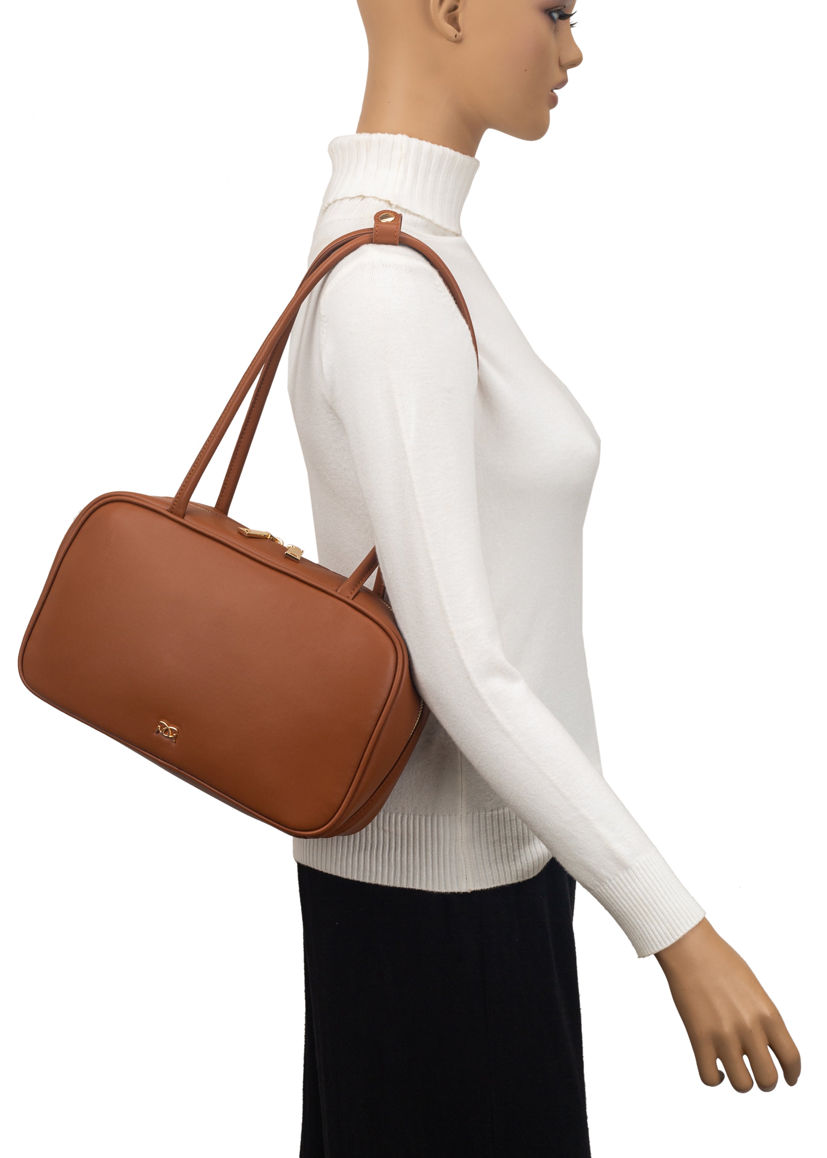 Amelie Bowling Bag Black/Tan/Cherry Red