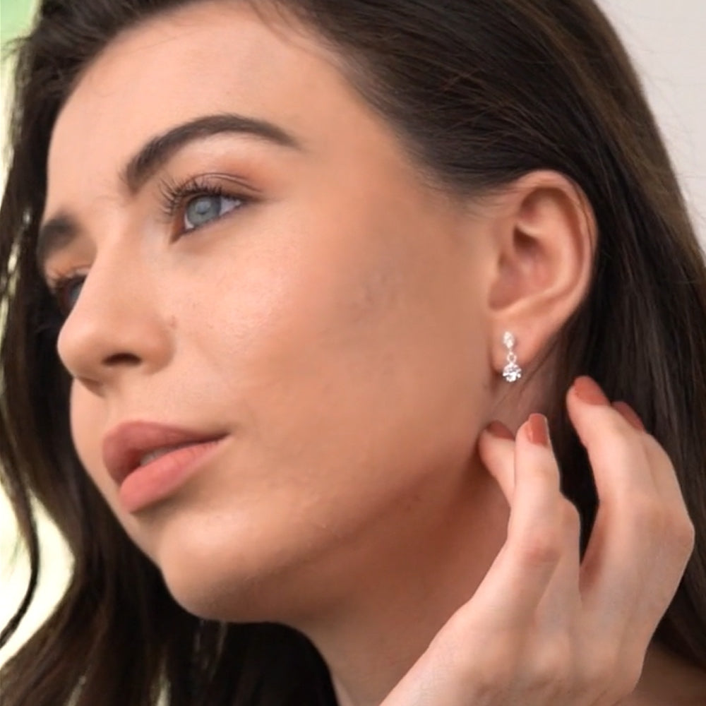 JC2650 Drop Earrings Clear Stone