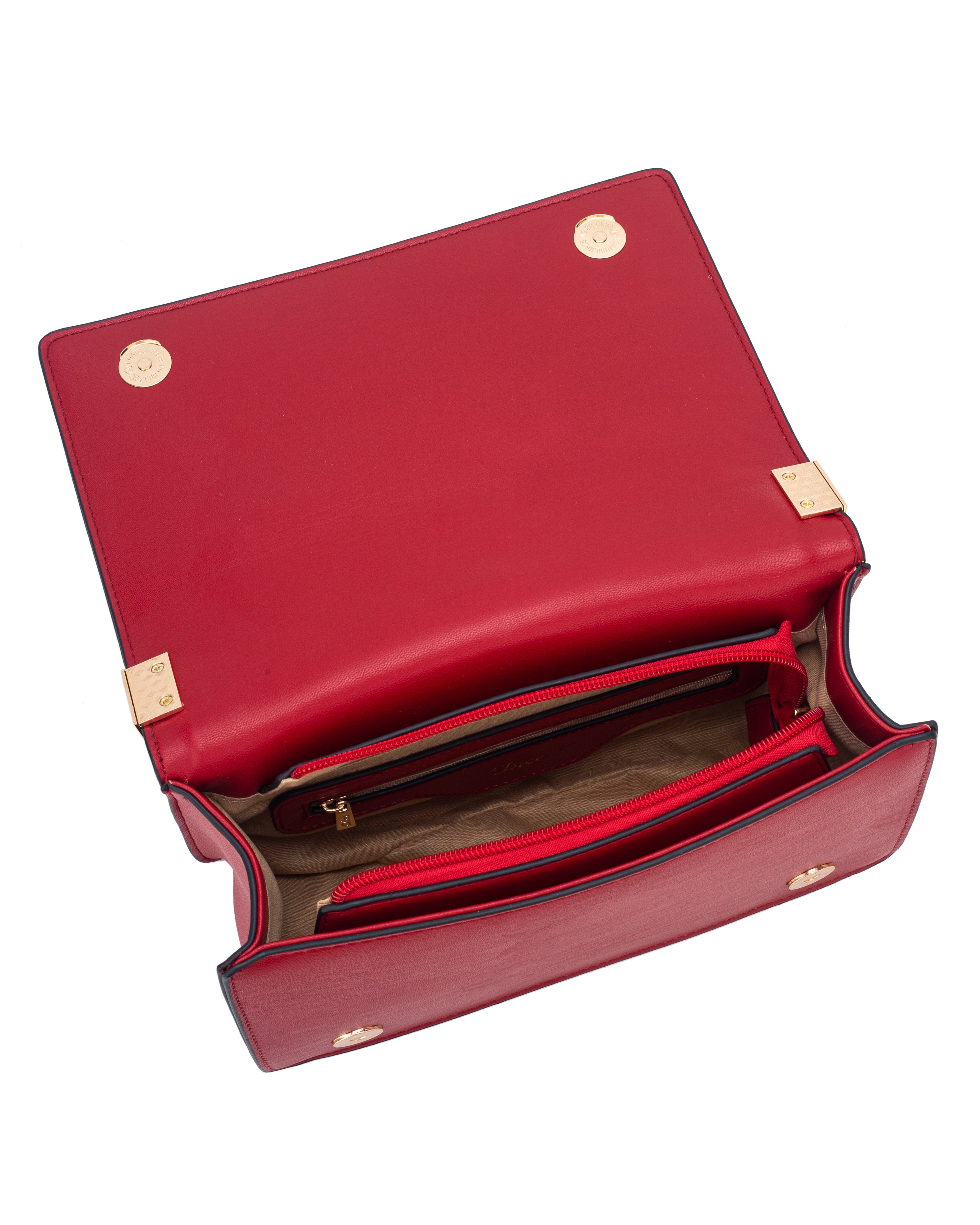 Innsbruck Flapover Crossbody Bag Red/ Black