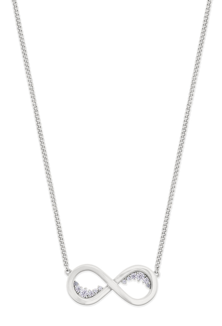 Infinity Pendant Inside Pave Silver