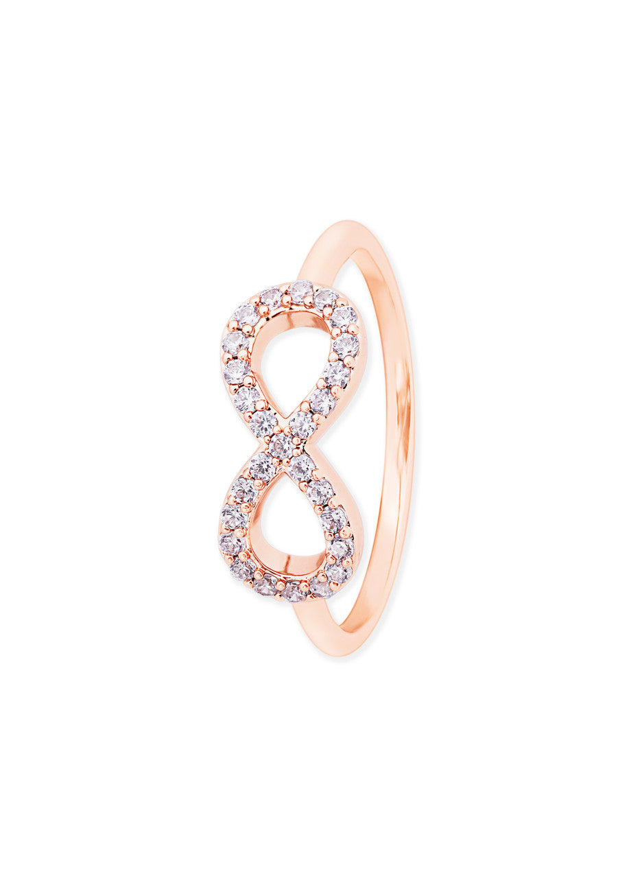 INFINITY RING CLEAR CZ - ROSE GOLD SIZE 7